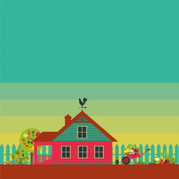 Silhouette of country house — Stock Illustration Silhouette of country house Stock Vector