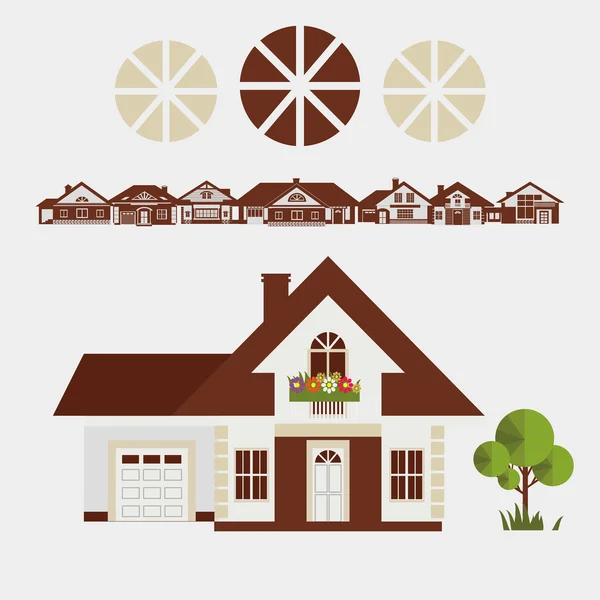 Provincial House, Provincial street — Stock Illustration Provincial House, Provincial street Vector Graphics