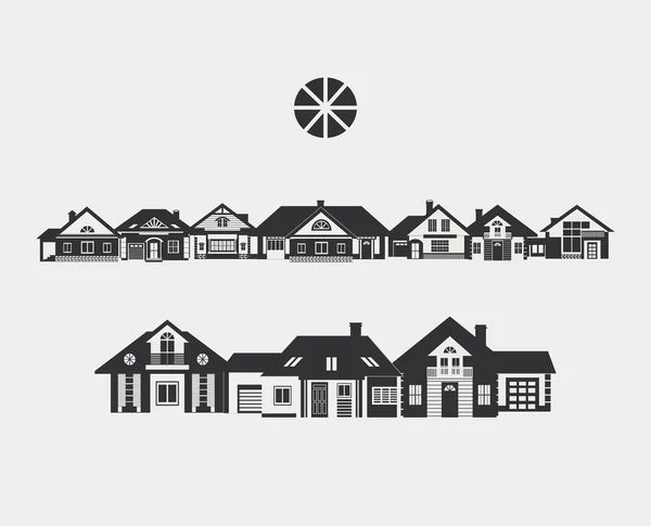 Different small houses — Stock Illustration Different small houses Vector Graphics