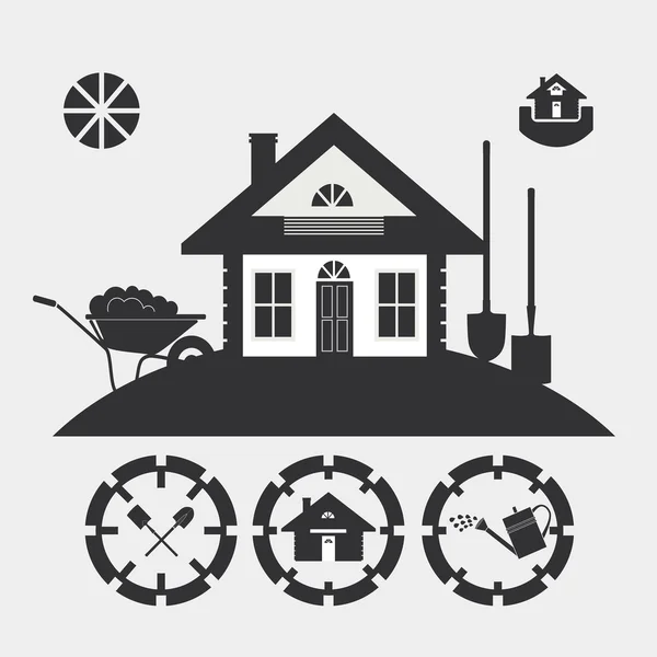 Stylized image of a country house — Stock Illustration Stylized image of a country house Stock Vector