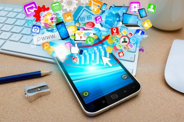 Modern cep telefonu ile kutsal kişilerin resmi