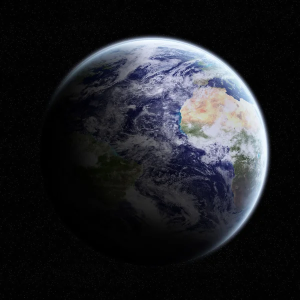 Vy över planeten jorden i rymden — Stockfoto