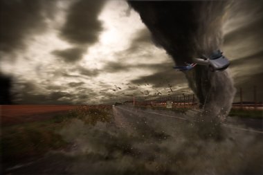 Büyük kasırga felaket bir yolda