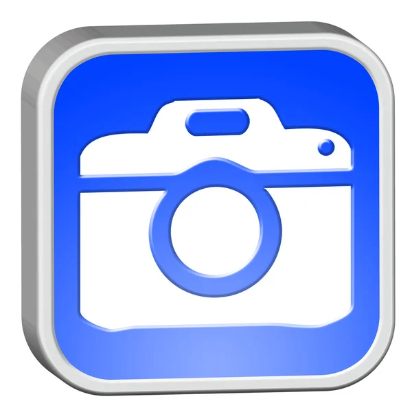 Macchina fotografica icona quadrata — Foto Stock