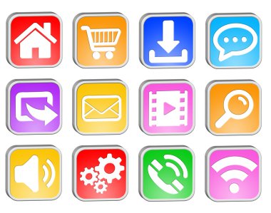 Web kare Icons set
