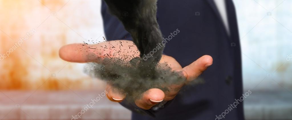 Man with tornado in his hand