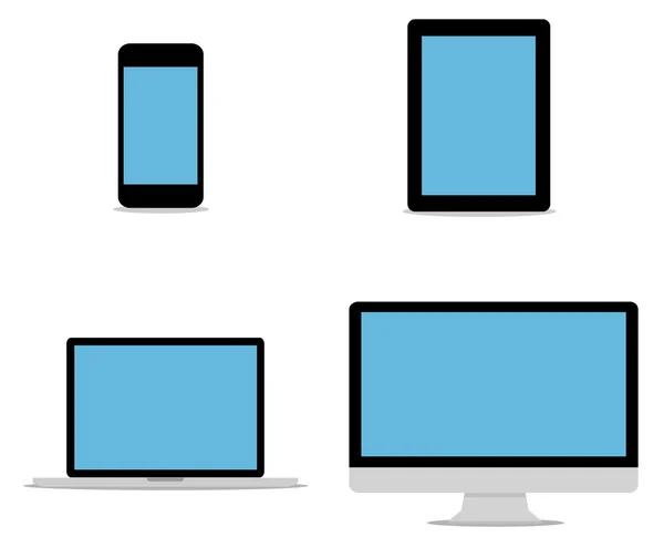 フラットなデザイン コレクション現代のデジタル技術装置 — ストックベクタ