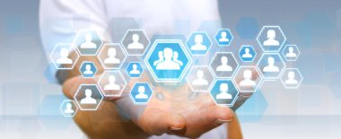 Sosyal ağ kullanarak iş adamı