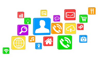 Web kare Icons set