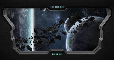 Bir uzay istasyonu içinde uzaydan görünümü