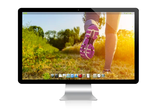 Moderner Computer auf weißem Hintergrund — Stockfoto