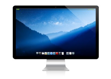 Beyaz arkaplanda modern bilgisayar