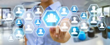 Sosyal ağ kullanarak iş kadını