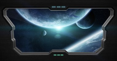 Bir uzay istasyonu içinde uzaydan görünümü