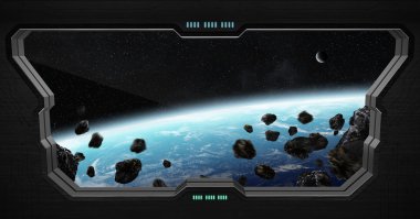 Bir uzay istasyonu içinde uzaydan görünümü