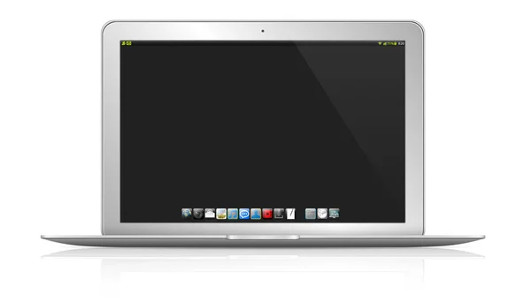 Laptop moderno no fundo branco — Fotografia de Stock