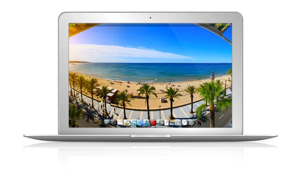 Modern laptop fehér háttér — Stock Fotó