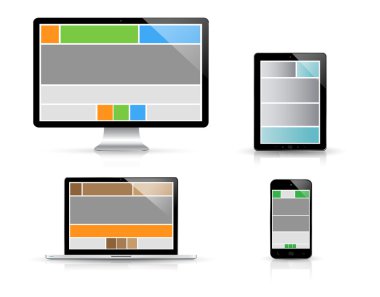 Modern dijital teknoloji aygıt koleksiyonu