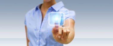 Modern dokunmatik ekran düğmesini dokunmadan işkadını