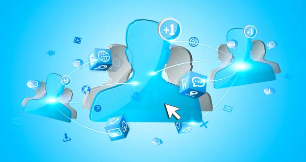 Avatar blu del social network — Foto Stock
