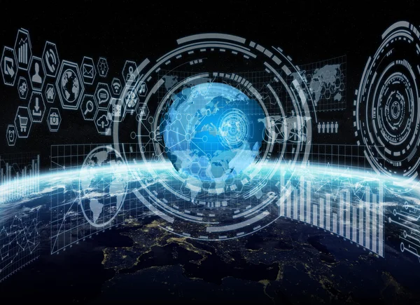 Global network and information connection — Stock Photo, Image