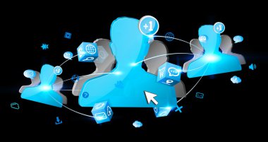 Sosyal ağ mavi avatar