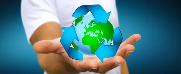 Zakenman recycling concept — Stockfoto