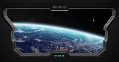 Bir uzay istasyonu içinde uzaydan görünümü