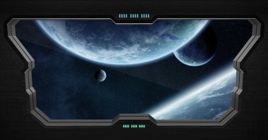 Bir uzay istasyonu içinde uzaydan görünümü