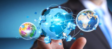 Web sohbeti kullanarak iş adamı