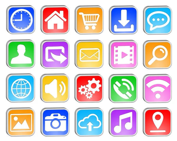 Web square icons set — Stock Photo, Image