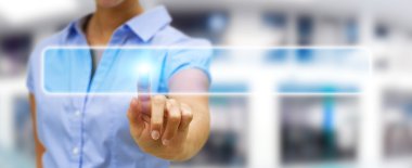 Modern dokunmatik ekran düğmesini dokunmadan işkadını