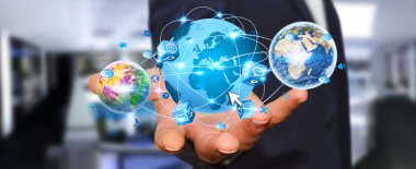 Web sohbeti kullanarak iş adamı