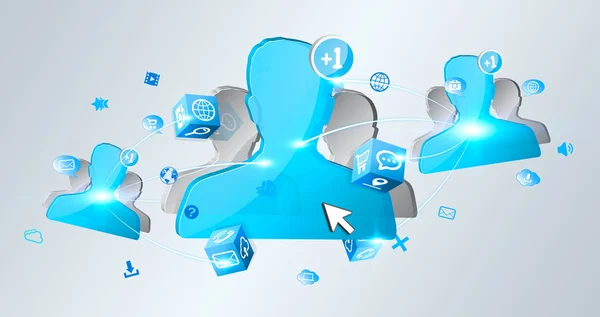 Sociální sítě modrý avatar — Stock fotografie