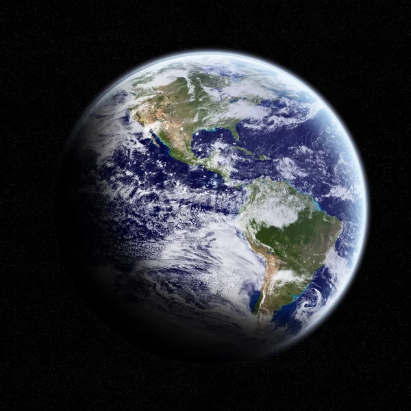 우주 공간에 떠 있는 행성의 모습 — 스톡 사진