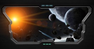 Bir uzay istasyonu içinde uzaydan görünümü