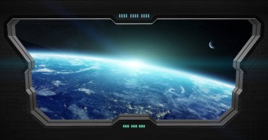 Bir uzay istasyonu içinde uzaydan görünümü