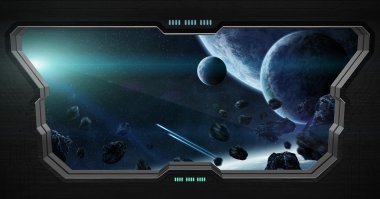 Bir uzay istasyonu içinde uzaydan görünümü