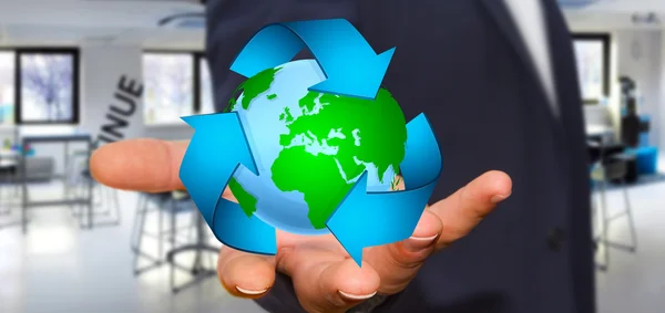 Conceito de reciclagem de empresário — Fotografia de Stock