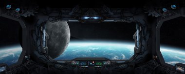 Gezegenin Dünya'dan bir uzay istasyonu içinde görünüm