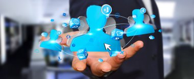 Sosyal ağ kullanarak iş adamı