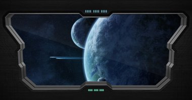 Bir uzay istasyonu içinde uzaydan görünümü