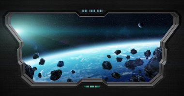 Bir uzay istasyonu içinde uzaydan görünümü