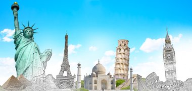 Dünyanın ünlü yerlerinden birlikte gruplandırılmış