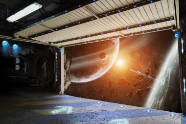 Bir Servisi pist dünya Gezegeni'ndenim pencere görünümünü