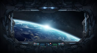 Gezegenin Dünya'dan bir uzay istasyonu içinde görünüm