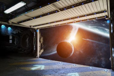 Bir Servisi pist dünya Gezegeni'ndenim pencere görünümünü