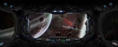 Pencerenin bir uzay istasyonu uzaydan görünümü