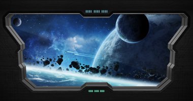 Bir uzay istasyonu içinde uzaydan görünümü