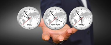 Zaman dünyanın elinde tutan işadamı